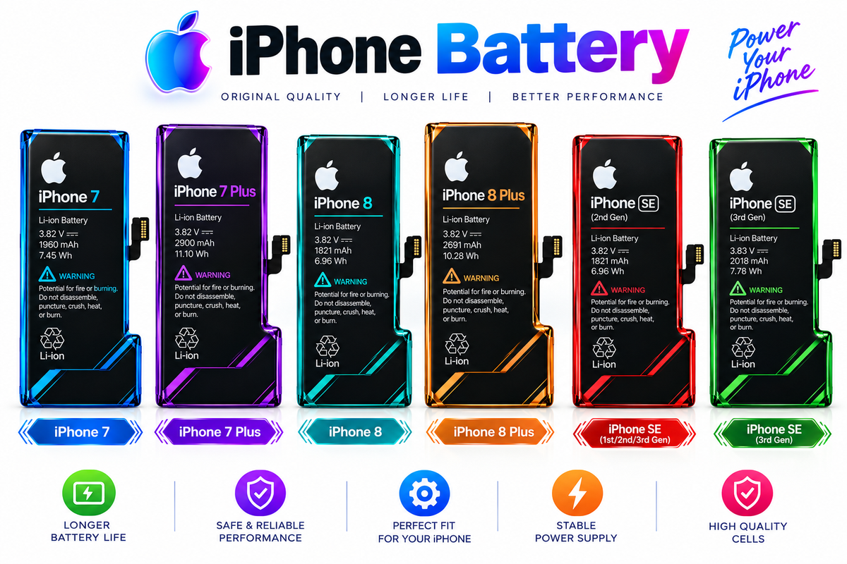 IPHONE BATTERY 7,7PLUS, 8, 8 PLUS 8SE,1,2,3