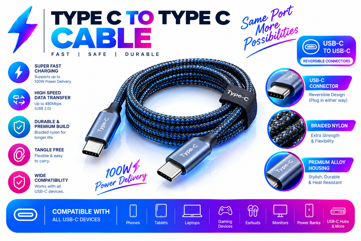 Type C to Type C Cable
