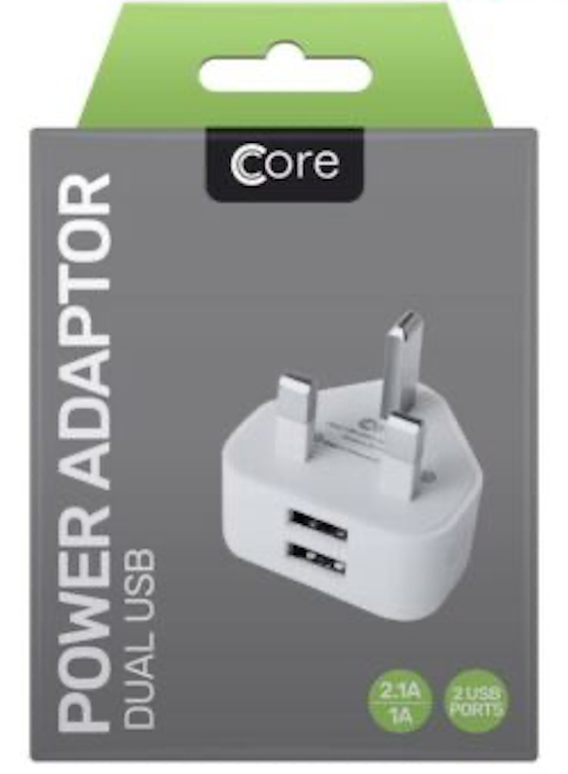 Core Travel Adapter Dual Usb 2A